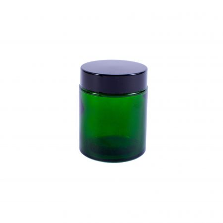 Słoik szklany zielony 100 ml z czarną nakrętką